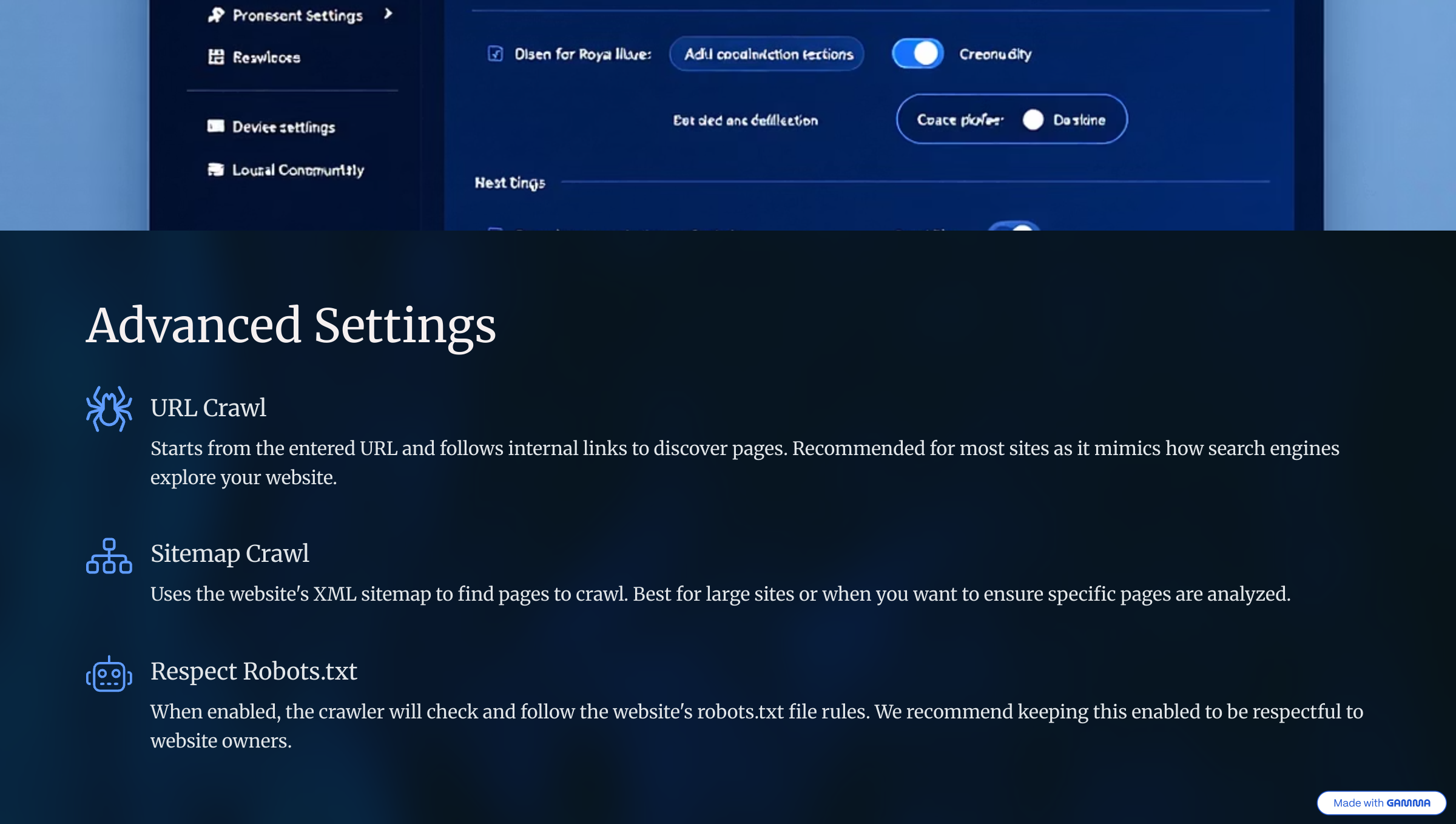 Advanced Settings